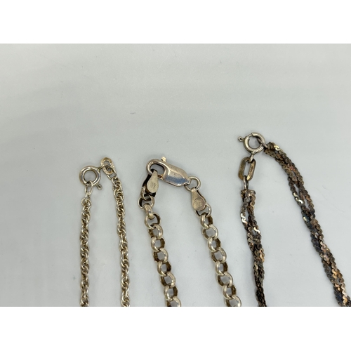 2207 - Eleven .925 silver chain necklaces - approx. gross weight 70g