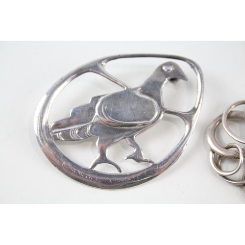 2151 - An Ola Gorie sterling silver pendant and brooch - approx. gross weight 15g