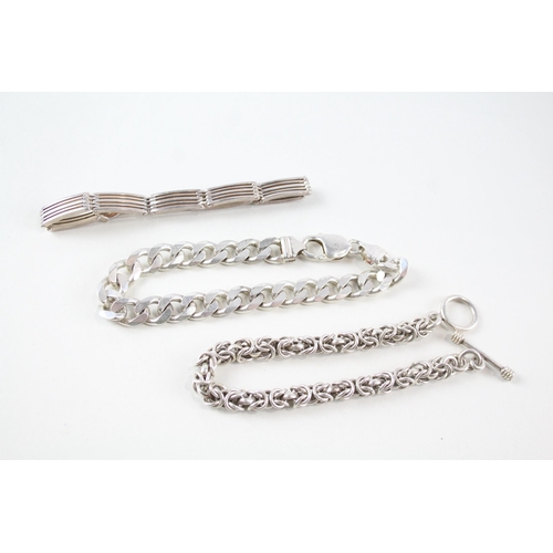 2164 - Three sterling silver bracelets - approx. gross weight  70g