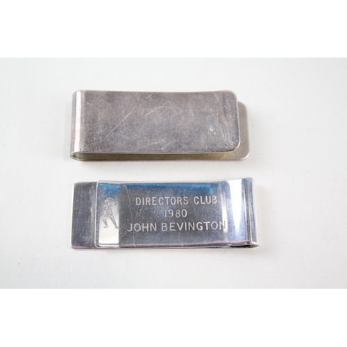 2306 - Two hallmarked Birmingham silver money clips - approx. gross weight 32g