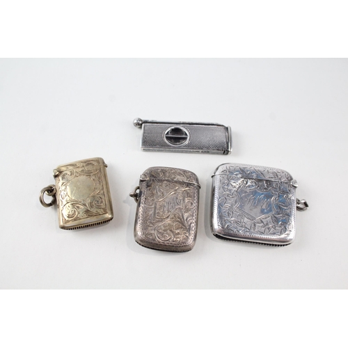 2313 - Four .925 sterling silver tobacciana accessories, three vesta cases and one cigar cutter - approx. g... 