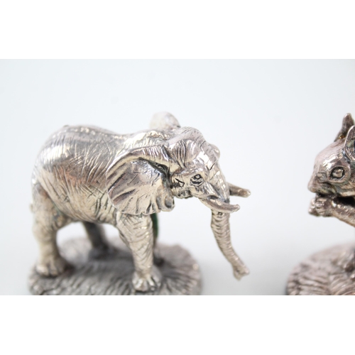 2316 - Two .925 sterling silver weighted novelty animal figurines - approx. gross weight 97g