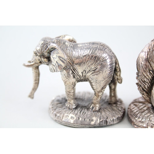 2316 - Two .925 sterling silver weighted novelty animal figurines - approx. gross weight 97g