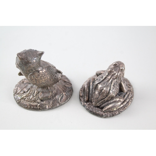 2321 - Two .925 sterling silver weighted animal ornaments - approx. gross weight 95g