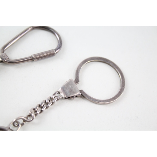 2324 - Two .925 sterling silver keyrings - approx. gross weight 33g