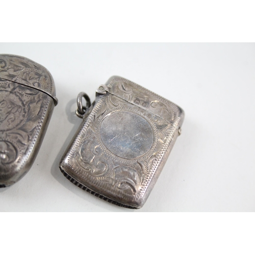 2327 - Three antique hallmarked silver vesta cases - approx. gross weight 52g