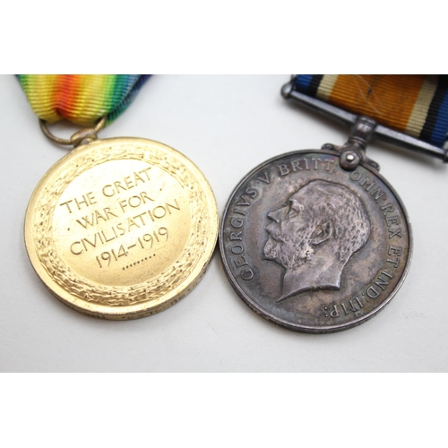 2366 - A WWI British medal pair presented to 81504 Pte. A.E Ruggles The Queen's R.