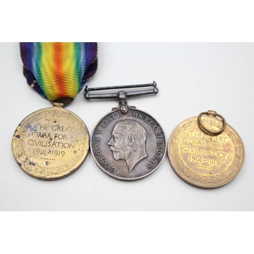 2367 - Three WWI British medals, one Victory presented to 26364 Cpl. W. Wilkinson High. L.I., one War prese... 