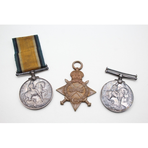 2373 - Three WWI British medals, one 1914-15 Star presented to 16942 Pte. S. Benns. Norf. R., one War prese... 