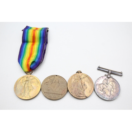 2375 - Four WWI medals, one War presented to 3705 Pte. J. Evans. Staff. R., one Victory presented to 188238... 