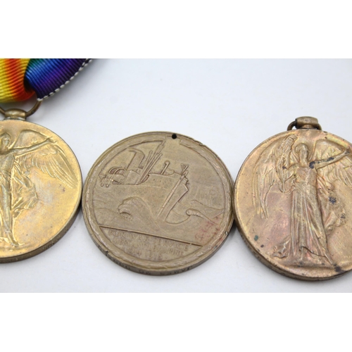 2375 - Four WWI medals, one War presented to 3705 Pte. J. Evans. Staff. R., one Victory presented to 188238... 