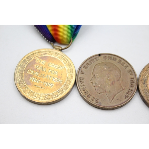 2375 - Four WWI medals, one War presented to 3705 Pte. J. Evans. Staff. R., one Victory presented to 188238... 