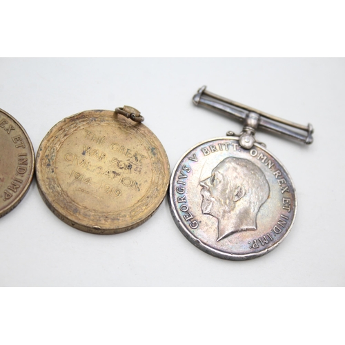 2375 - Four WWI medals, one War presented to 3705 Pte. J. Evans. Staff. R., one Victory presented to 188238... 