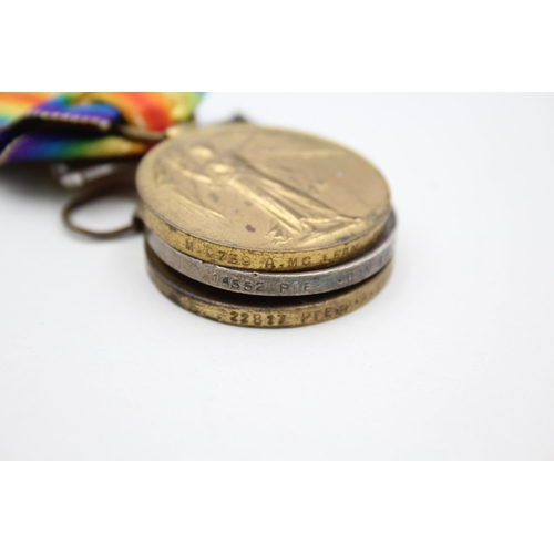 2376 - Three WWI medals, one war presented to 14552 Pte. T. Davies. R.W. Fus., one Victory presented to M. ... 