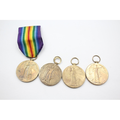 2381 - Four WWI Victory medals presented to 43563 Pte. A. C. Burrell Norf. R., 11267 Pte. G. Gavin. York. R... 