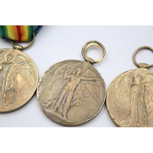 2381 - Four WWI Victory medals presented to 43563 Pte. A. C. Burrell Norf. R., 11267 Pte. G. Gavin. York. R... 