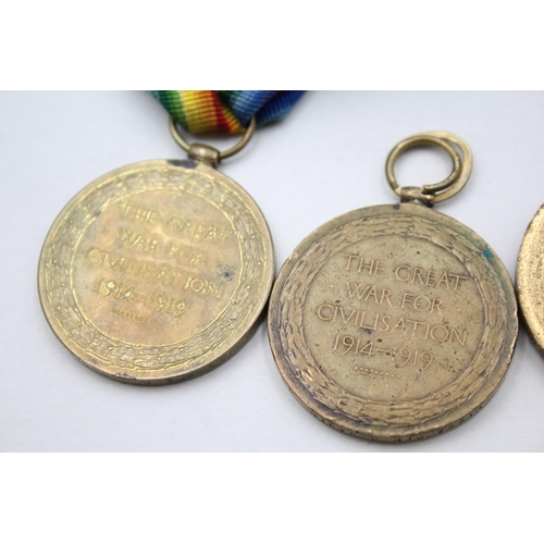 2381 - Four WWI Victory medals presented to 43563 Pte. A. C. Burrell Norf. R., 11267 Pte. G. Gavin. York. R... 