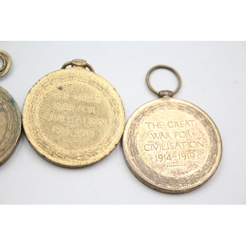 2381 - Four WWI Victory medals presented to 43563 Pte. A. C. Burrell Norf. R., 11267 Pte. G. Gavin. York. R... 