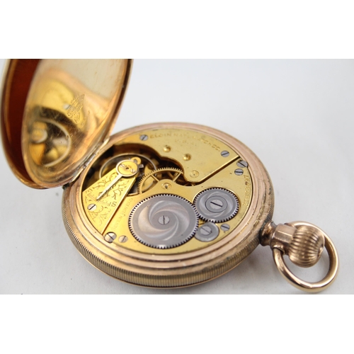 2264 - A vintage Elgin rolled gold full hunter pocket watch