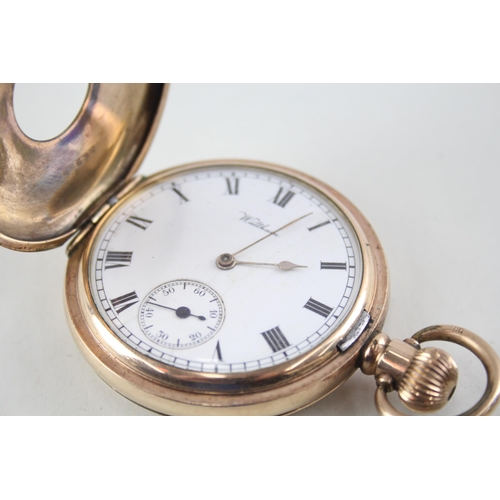 2269 - An antique Waltham rolled gold half hunter pocket watch