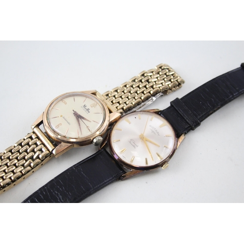 2270 - Two vintage gold tone dress watches, one Rotary and one MuDu