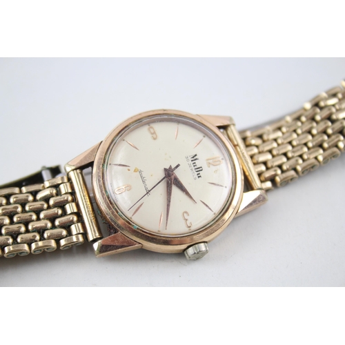 2270 - Two vintage gold tone dress watches, one Rotary and one MuDu