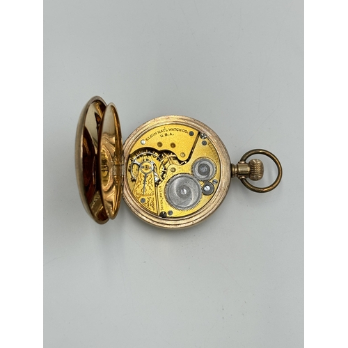 2283 - An early 20th century Elgin gold plated cased hand wind full hunter pocket watch