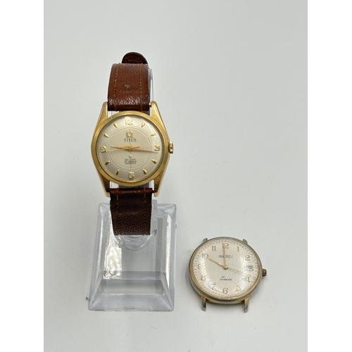 2292 - Two men's wristwatches, one Titus De Luxe hand wind and one Roamer quartz