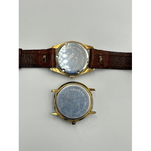 2292 - Two men's wristwatches, one Titus De Luxe hand wind and one Roamer quartz