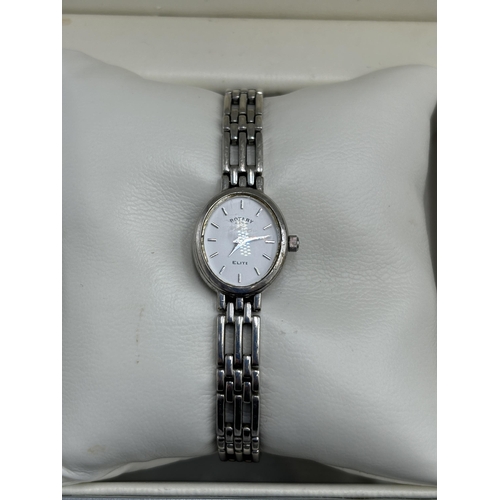 2294B - Two boxed Rotary quartz lady's wristwatches, one Elite sterling silver with matching bracelet and on... 