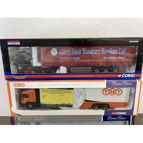 444 - Three boxed Corgi Limited Edition diecast transport lorries, one John Mitchell Transport - MAN Curta... 