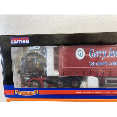 444 - Three boxed Corgi Limited Edition diecast transport lorries, one John Mitchell Transport - MAN Curta... 