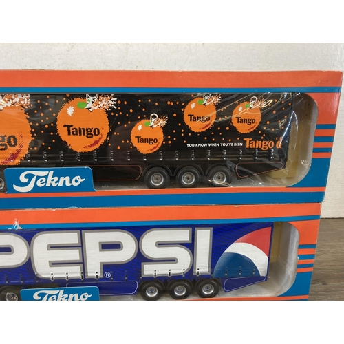 447 - Two boxed Tekno diecast model transport lorries, one Pepsi and one Tango