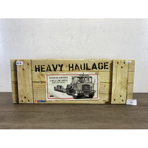 452 - A boxed Corgi Limited Edition Wynns Heavy Haulage Atkinson Venturer 2 Axle low loader - no. CC12506