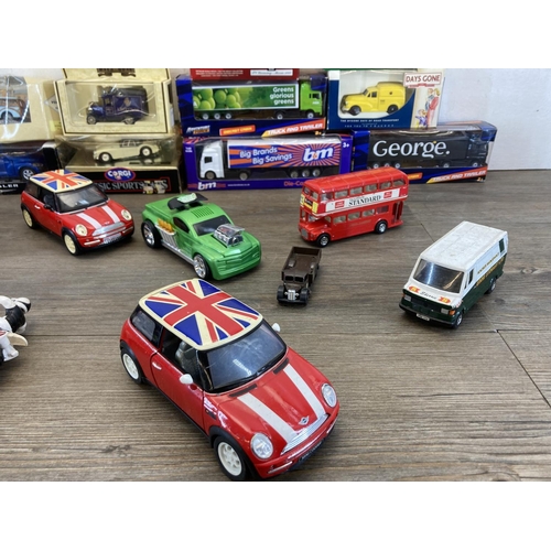 454 - A collection of diecast model vehicles to include boxed Bburago Ferrari 126 C4 Turbo, Corgi Classic ... 