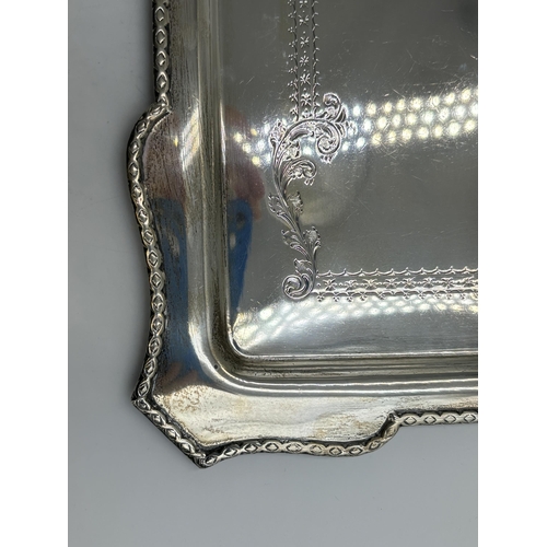 2336A - A George V Cooper Brothers & Sons Ltd hallmarked Sheffield silver rectangular serving tray, dated 19... 