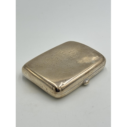 2349 - A late Victorian hallmarked Chester cigarette case, dated 1900 - approx. gross weight 60g