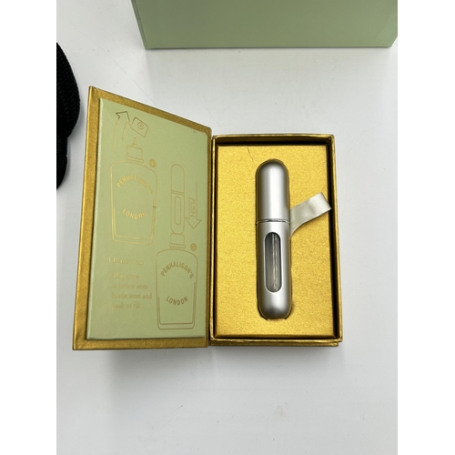 2354 - A boxed Penhaligon's cut glass and stamped .925 silver topped perfume atomiser