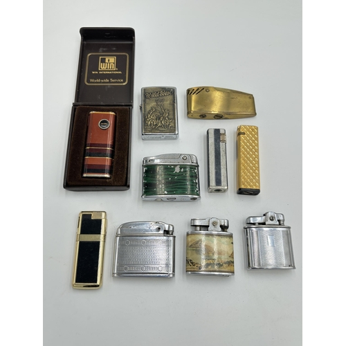 2403 - Ten vintage cigarette lighters to include Mosda Streamline, Mosda 