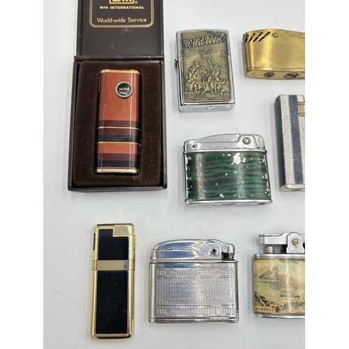 2403 - Ten vintage cigarette lighters to include Mosda Streamline, Mosda 