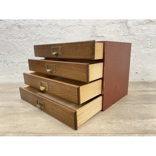 18 - Two pieces of vintage office furniture, one Walker's No. 606 expanding file and one oak and snake sk... 