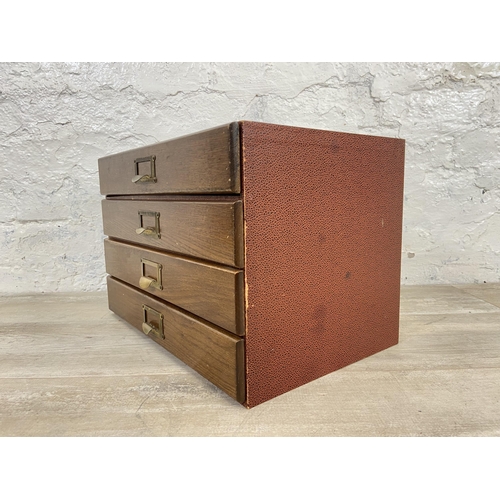 18 - Two pieces of vintage office furniture, one Walker's No. 606 expanding file and one oak and snake sk... 