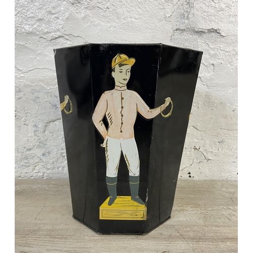 21 - A mid 20th century Baret Ware Jockey waste paper basket - approx. 27.5cm high