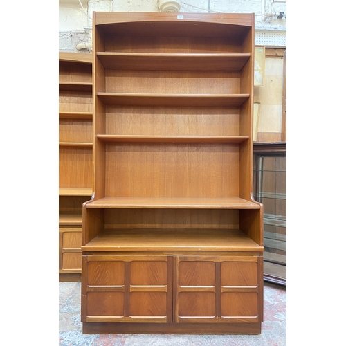 25 - A Nathan Squares teak wall unit/bookcase - approx. 193cm high x 102cm wide x 45cm deep