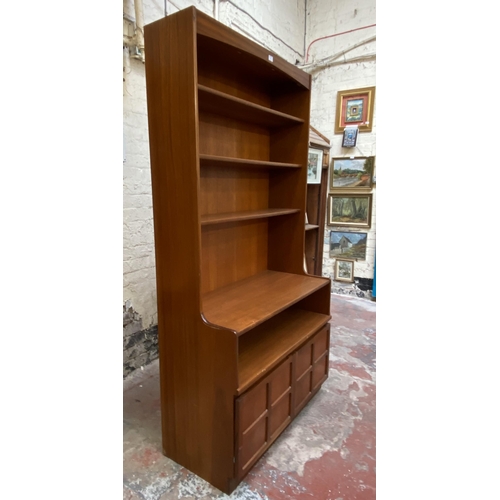 25 - A Nathan Squares teak wall unit/bookcase - approx. 193cm high x 102cm wide x 45cm deep