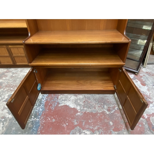 25 - A Nathan Squares teak wall unit/bookcase - approx. 193cm high x 102cm wide x 45cm deep