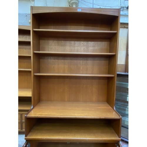 25 - A Nathan Squares teak wall unit/bookcase - approx. 193cm high x 102cm wide x 45cm deep