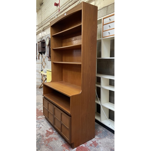 26 - A Nathan Squares teak wall unit/bookcase - approx. 193cm high x 102cm wide x 45cm deep