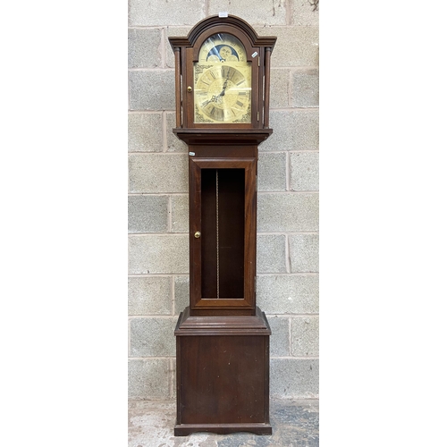 34A - A Fenclocks of Suffolk mahogany cased Grandfather clock - approx. 194cm high x 46cm wide x 26cm deep