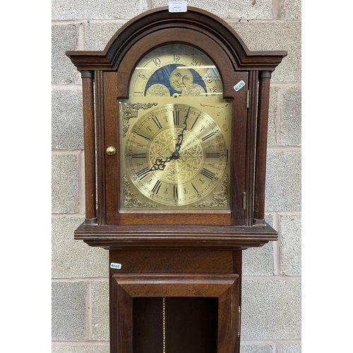 34A - A Fenclocks of Suffolk mahogany cased Grandfather clock - approx. 194cm high x 46cm wide x 26cm deep